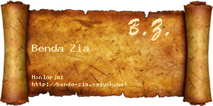 Benda Zia névjegykártya